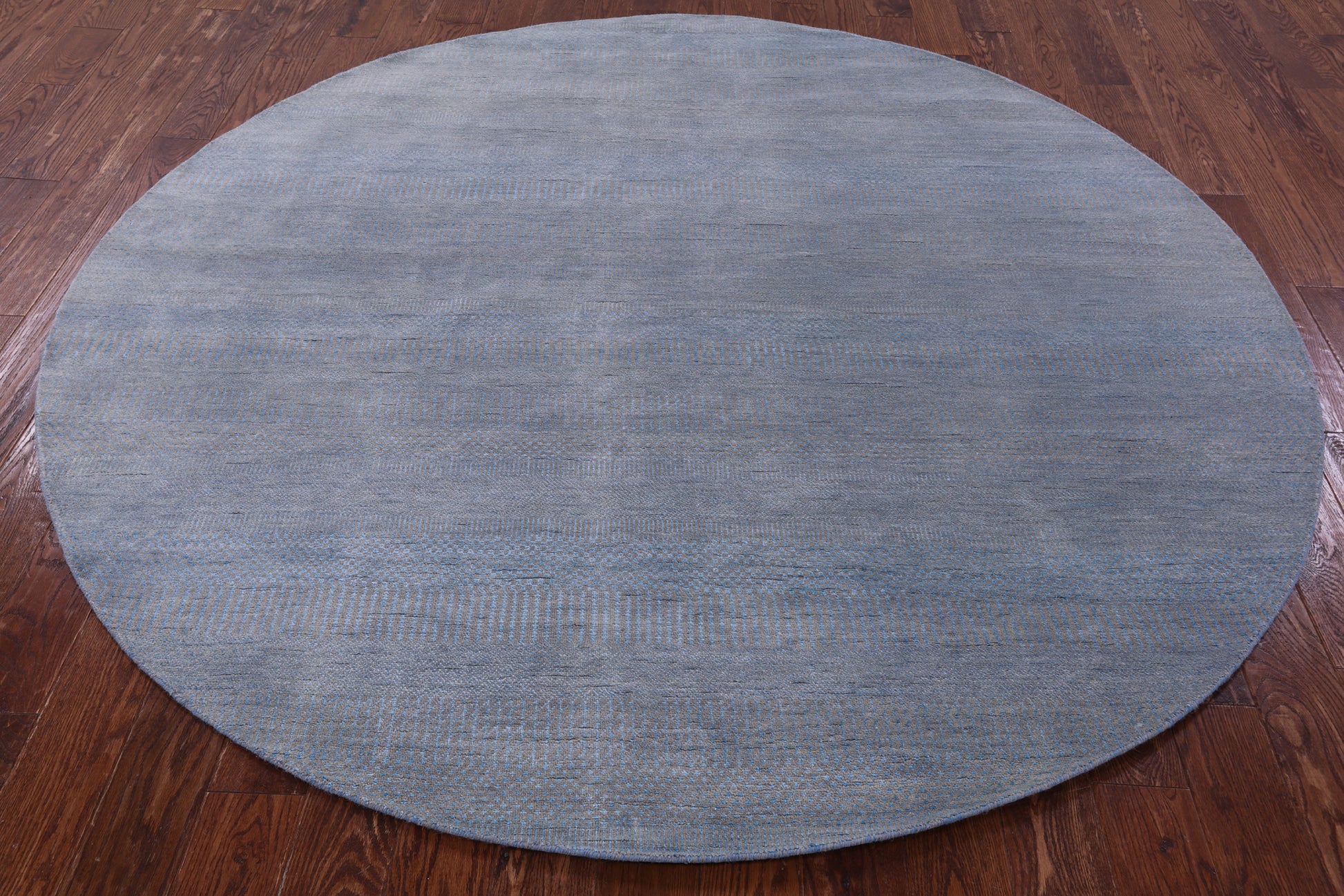Round Savannah Grass Hand Knotted Wool & Silk Rug - 7' 7" X 7' 8" - Golden Nile