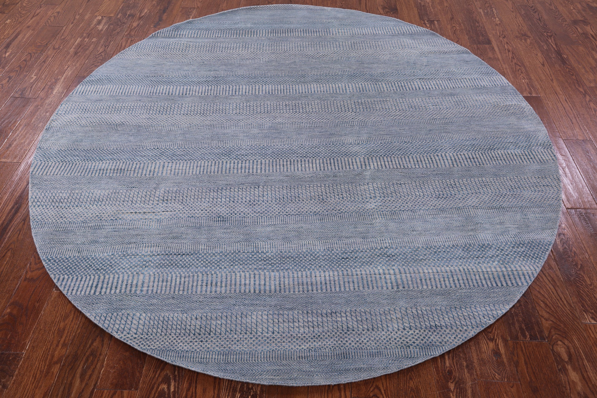 Round Savannah Grass Hand Knotted Wool & Silk Rug - 7' 9" X 7' 9" - Golden Nile