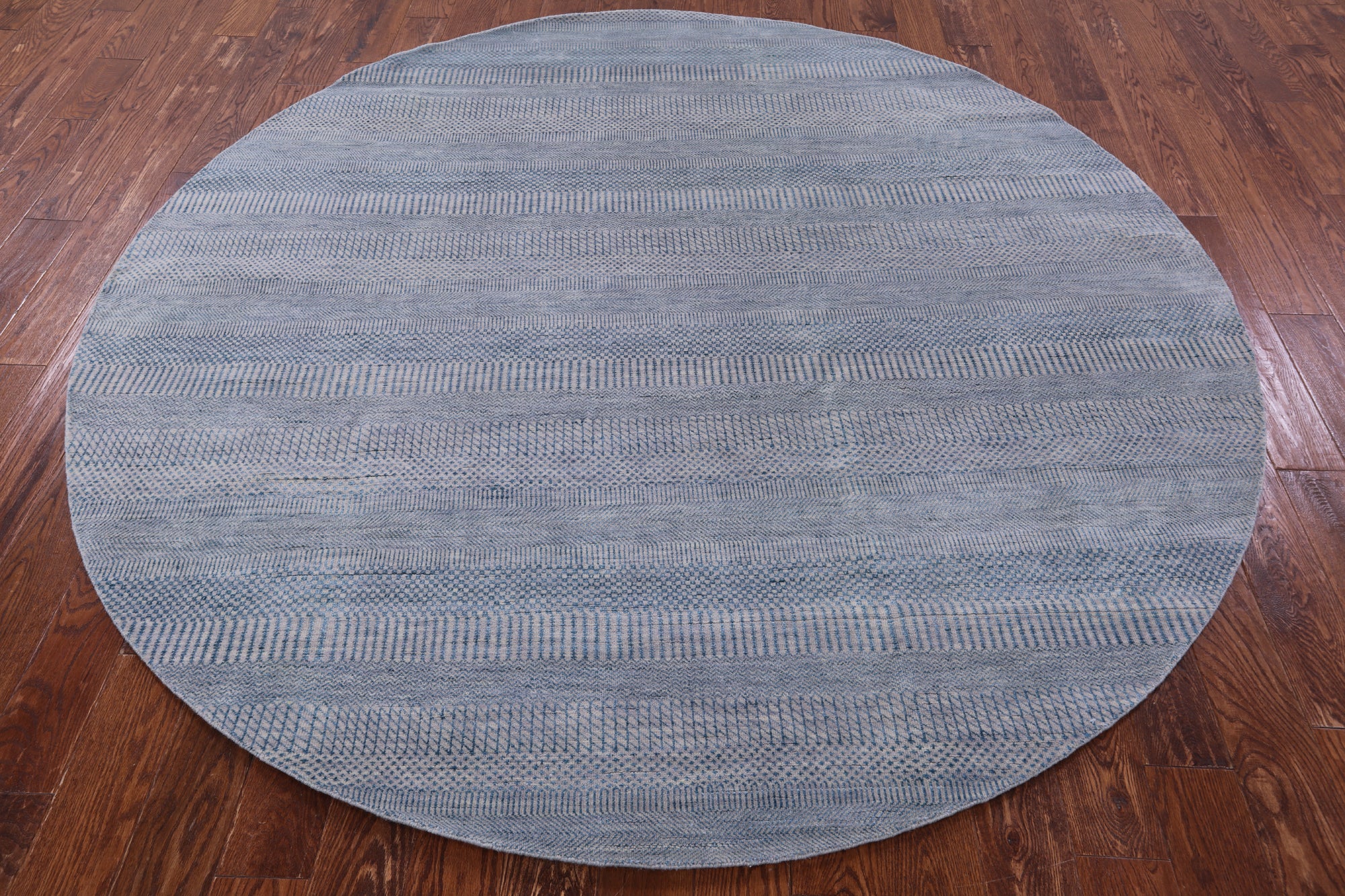 Round Savannah Grass Hand Knotted Wool & Silk Rug - 7' 9" X 7' 9" - Golden Nile