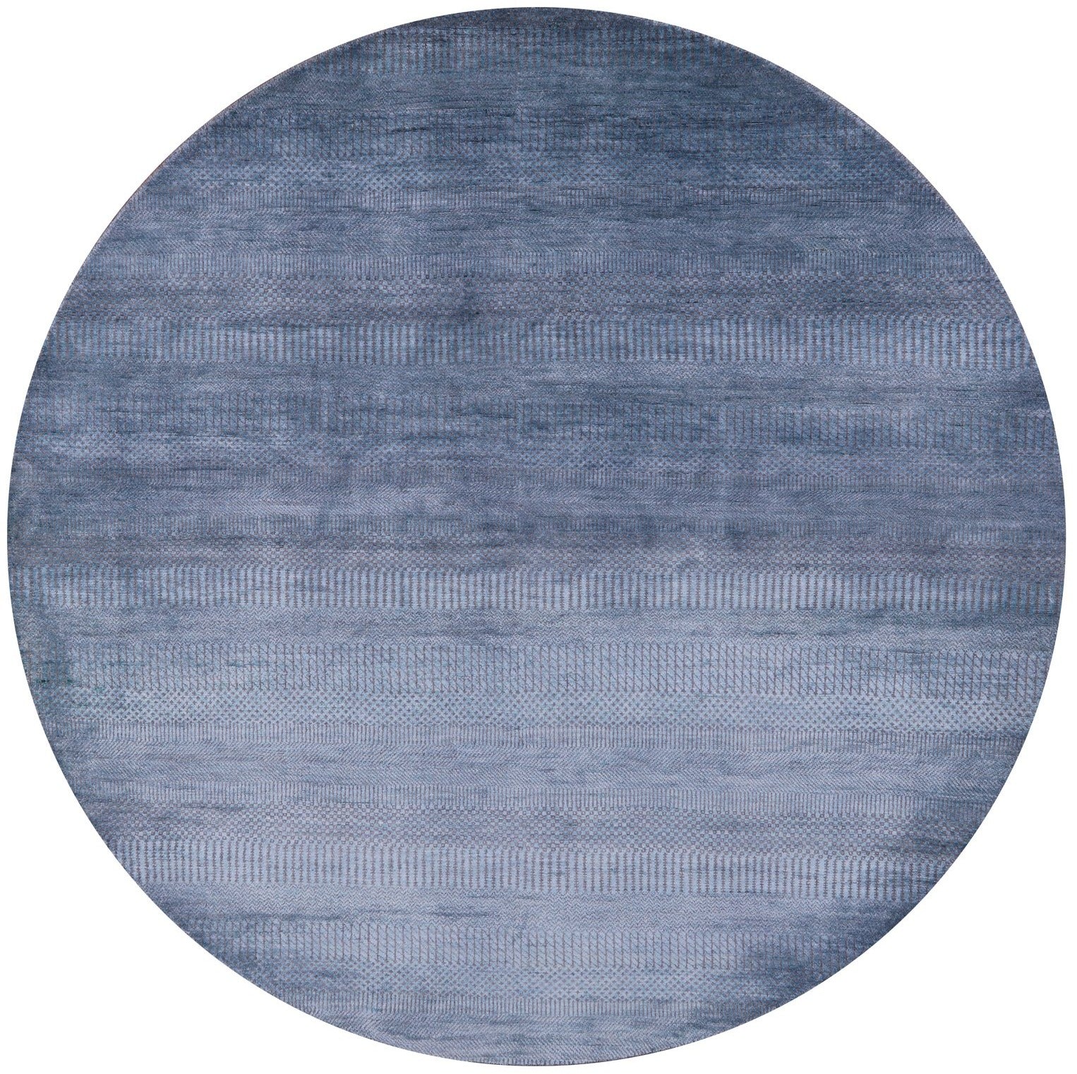 Round Savannah Grass Hand Knotted Wool & Silk Rug - 6' 10" X 6' 10" - Golden Nile