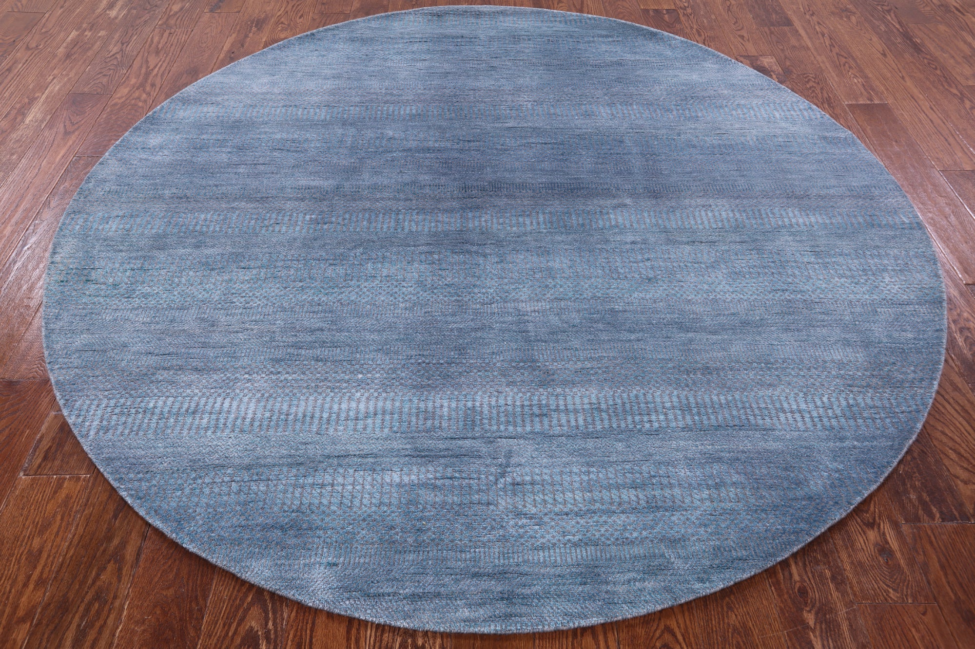 Round Savannah Grass Hand Knotted Wool & Silk Rug - 6' 10" X 6' 10" - Golden Nile