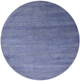 Blue Round Savannah Grass Handmade Wool & Silk Rug - 6' 11" X 6' 11" - Golden Nile