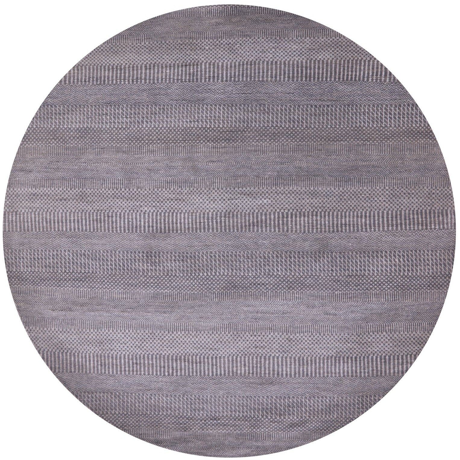 Round Savannah Grass Handmade Wool & Silk Rug - 6' 1" X 6' 1" - Golden Nile