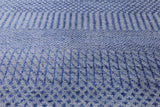 Blue Round Savannah Grass Hand Knotted Wool & Silk Rug - 6' 0" X 6' 0" - Golden Nile