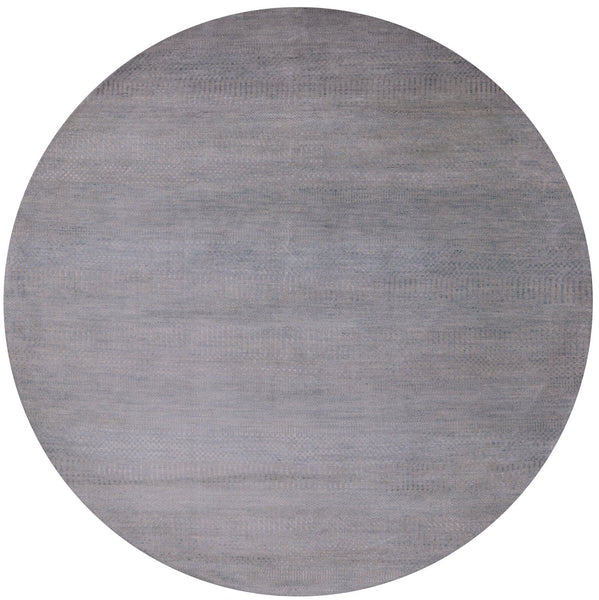 Round Savannah Grass Handmade Wool & Silk Rug - 5' 11" X 6' 0" - Golden Nile
