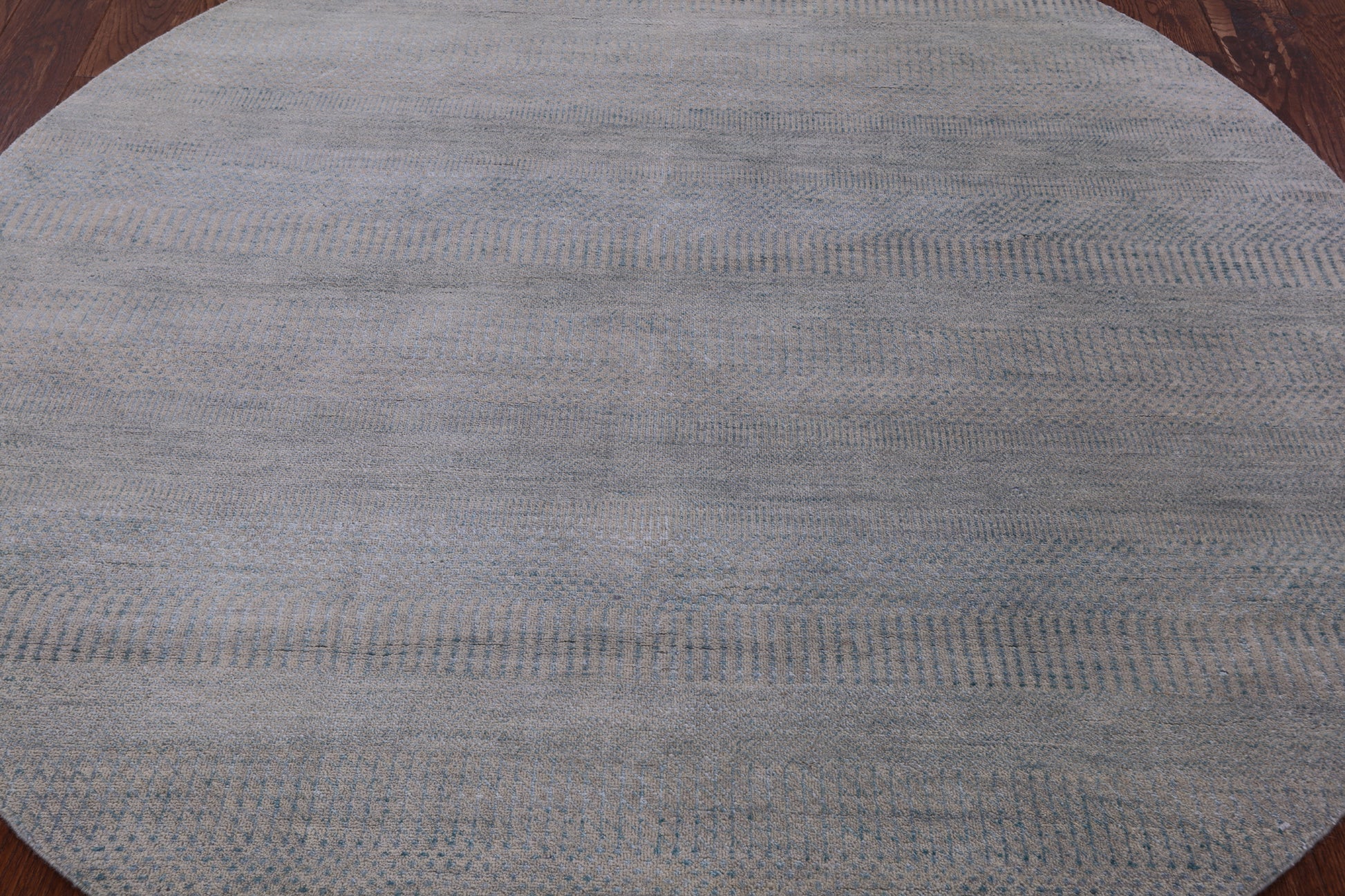 Round Savannah Grass Handmade Wool & Silk Rug - 5' 11" X 6' 0" - Golden Nile