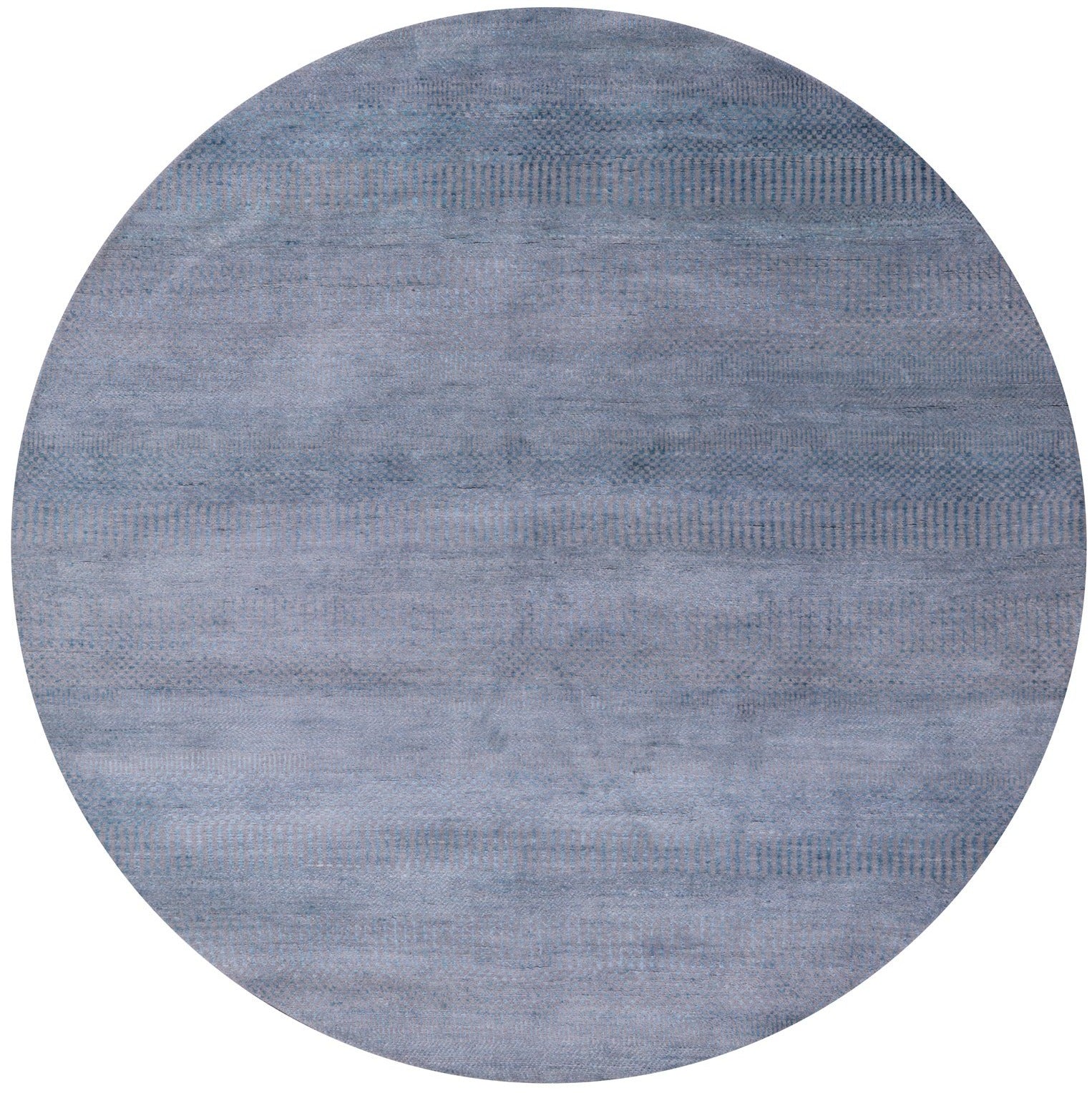 Round Savannah Grass Hand Knotted Wool & Silk Rug - 5' 9" X 5' 9" - Golden Nile
