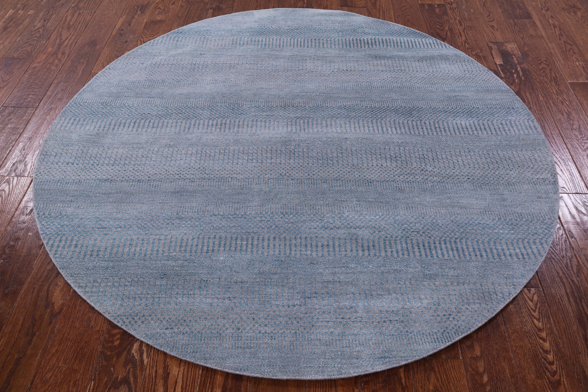 Round Savannah Grass Hand Knotted Wool & Silk Rug - 5' 9" X 5' 9" - Golden Nile