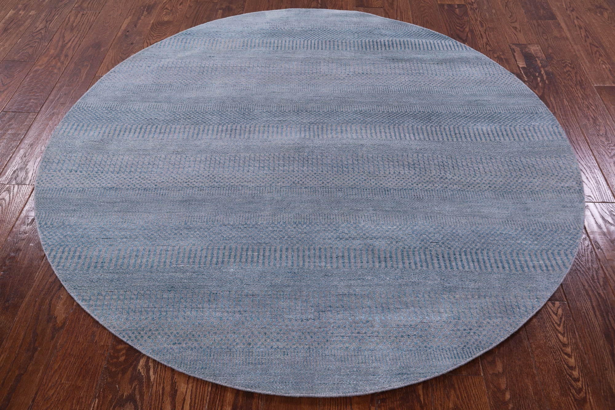 Round Savannah Grass Hand Knotted Wool & Silk Rug - 5' 9" X 5' 9" - Golden Nile