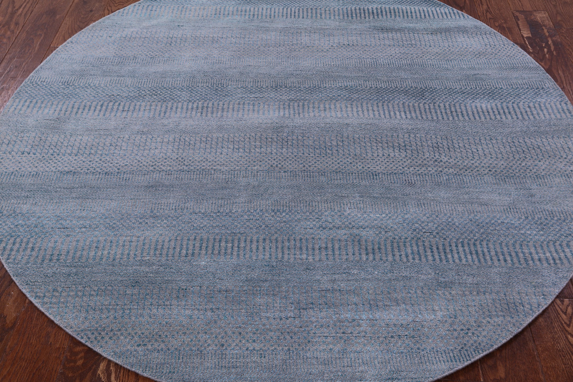 Round Savannah Grass Hand Knotted Wool & Silk Rug - 5' 9" X 5' 9" - Golden Nile