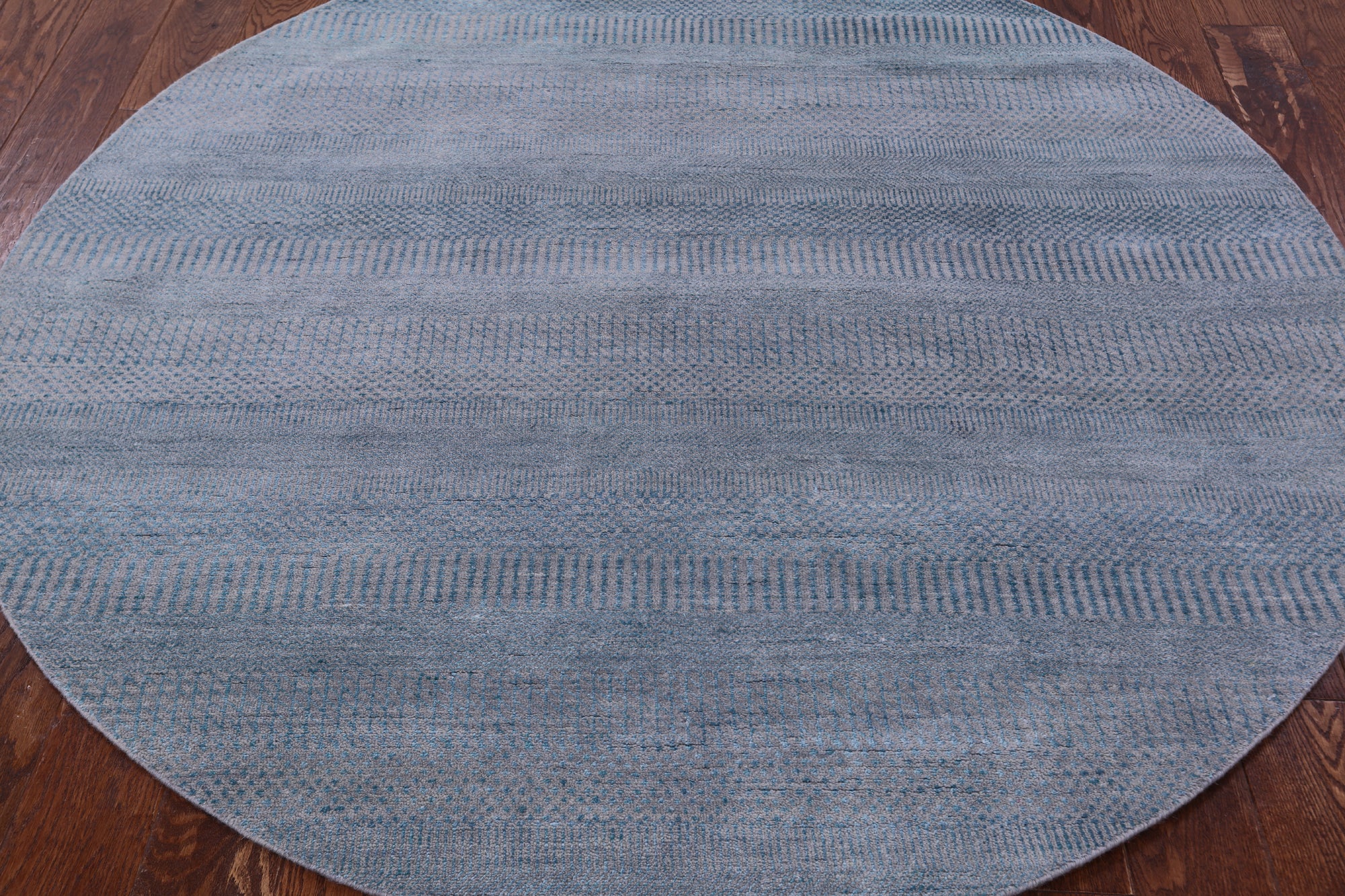 Round Savannah Grass Hand Knotted Wool & Silk Rug - 5' 9" X 5' 9" - Golden Nile