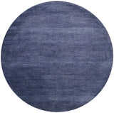 Blue Round Savannah Grass Hand Knotted Wool & Silk Rug - 6' 0" X 6' 1" - Golden Nile