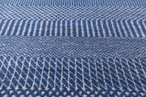 Blue Round Savannah Grass Hand Knotted Wool & Silk Rug - 6' 0" X 6' 0" - Golden Nile