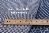 Blue Round Savannah Grass Hand Knotted Wool & Silk Rug - 6' 0" X 6' 0" - Golden Nile