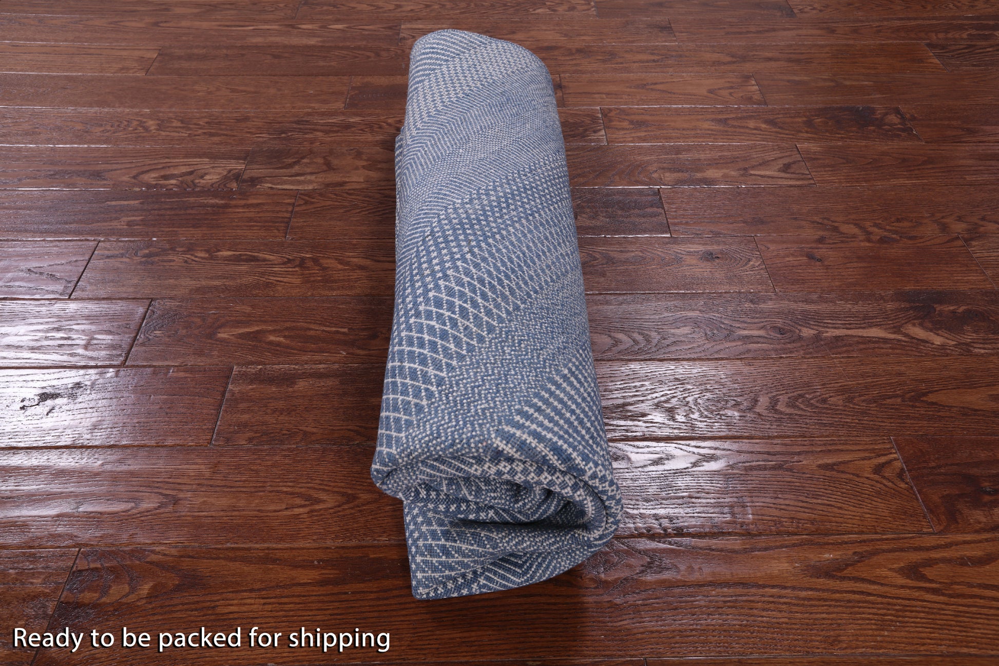 Blue Round Savannah Grass Hand Knotted Wool & Silk Rug - 6' 0" X 6' 0" - Golden Nile