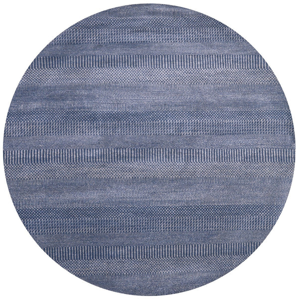 Round Savannah Grass Hand Knotted Wool & Silk Rug - 5' 10" X 5' 10" - Golden Nile