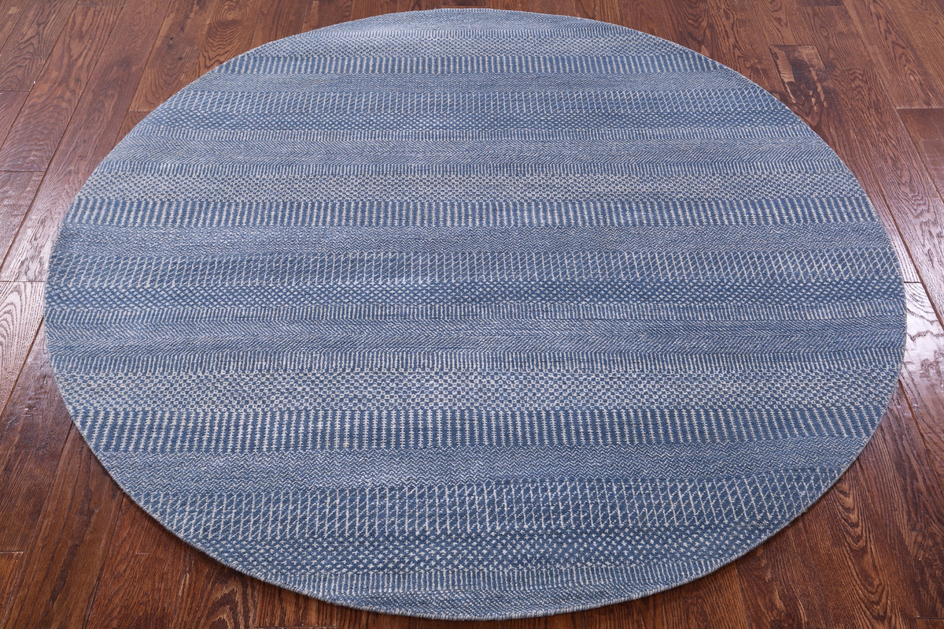 Round Savannah Grass Hand Knotted Wool & Silk Rug - 5' 10" X 5' 10" - Golden Nile