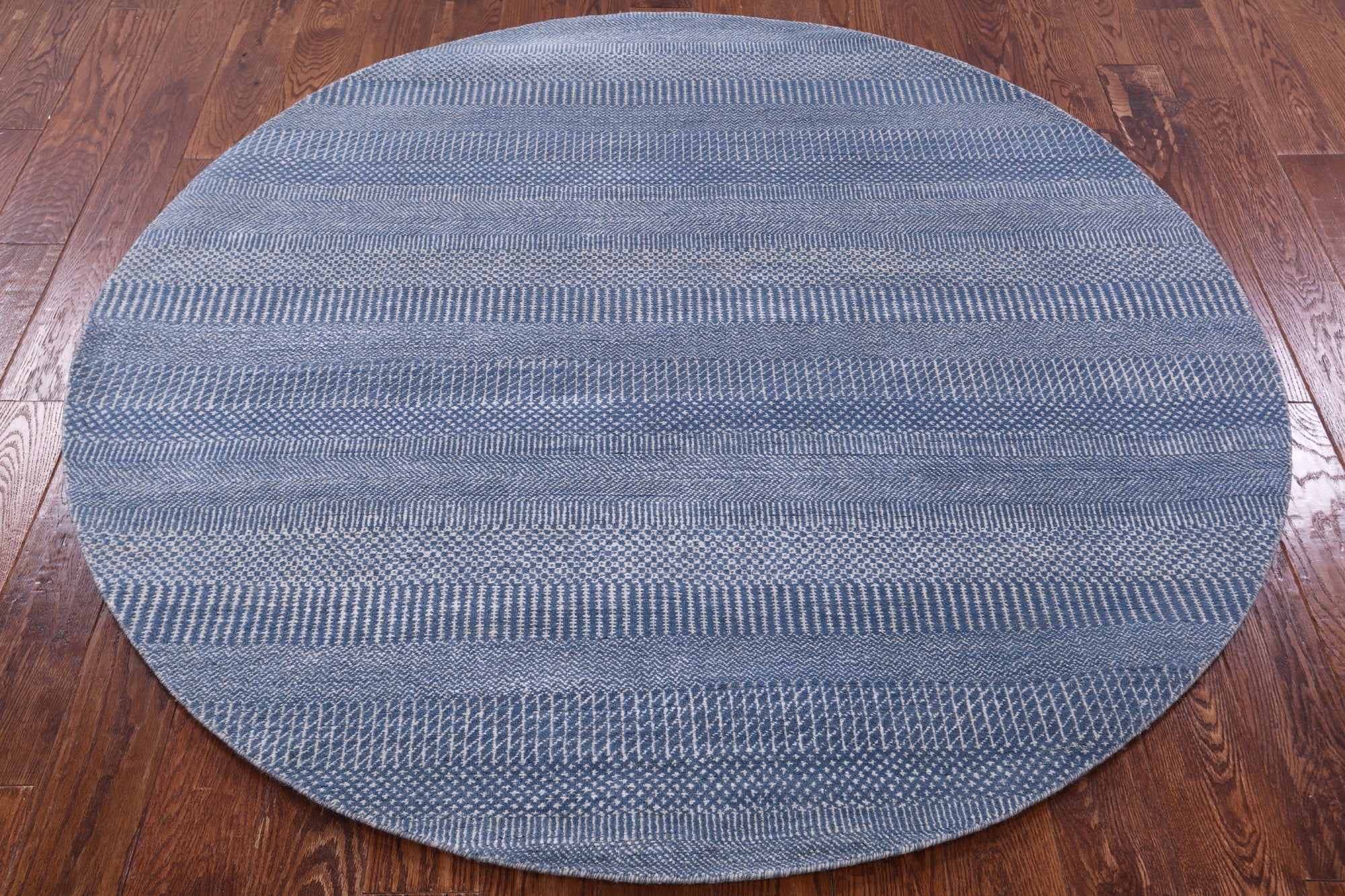 Round Savannah Grass Hand Knotted Wool & Silk Rug - 5' 10" X 5' 10" - Golden Nile
