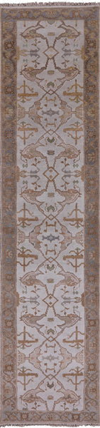 Ivory Turkish Oushak Handmade Wool Runner Rug - 2' 8" X 11' 10" - Golden Nile