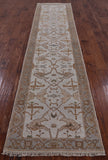 Ivory Turkish Oushak Handmade Wool Runner Rug - 2' 8" X 11' 10" - Golden Nile