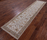 Ivory Turkish Oushak Handmade Wool Runner Rug - 2' 8" X 11' 10" - Golden Nile