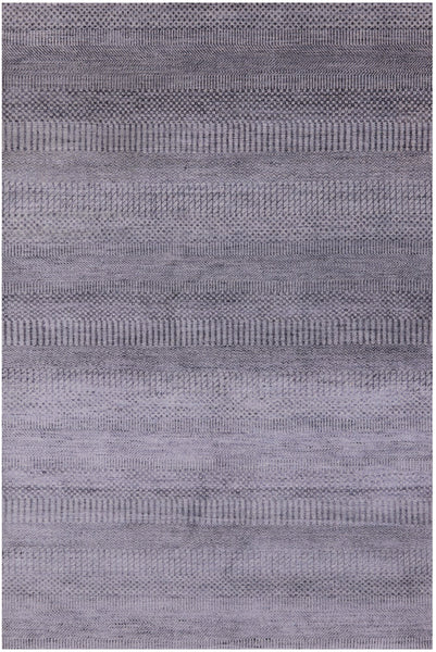 Grey Savannah Grass Handmade Wool & Silk Rug - 4' 2" X 6' 3" - Golden Nile