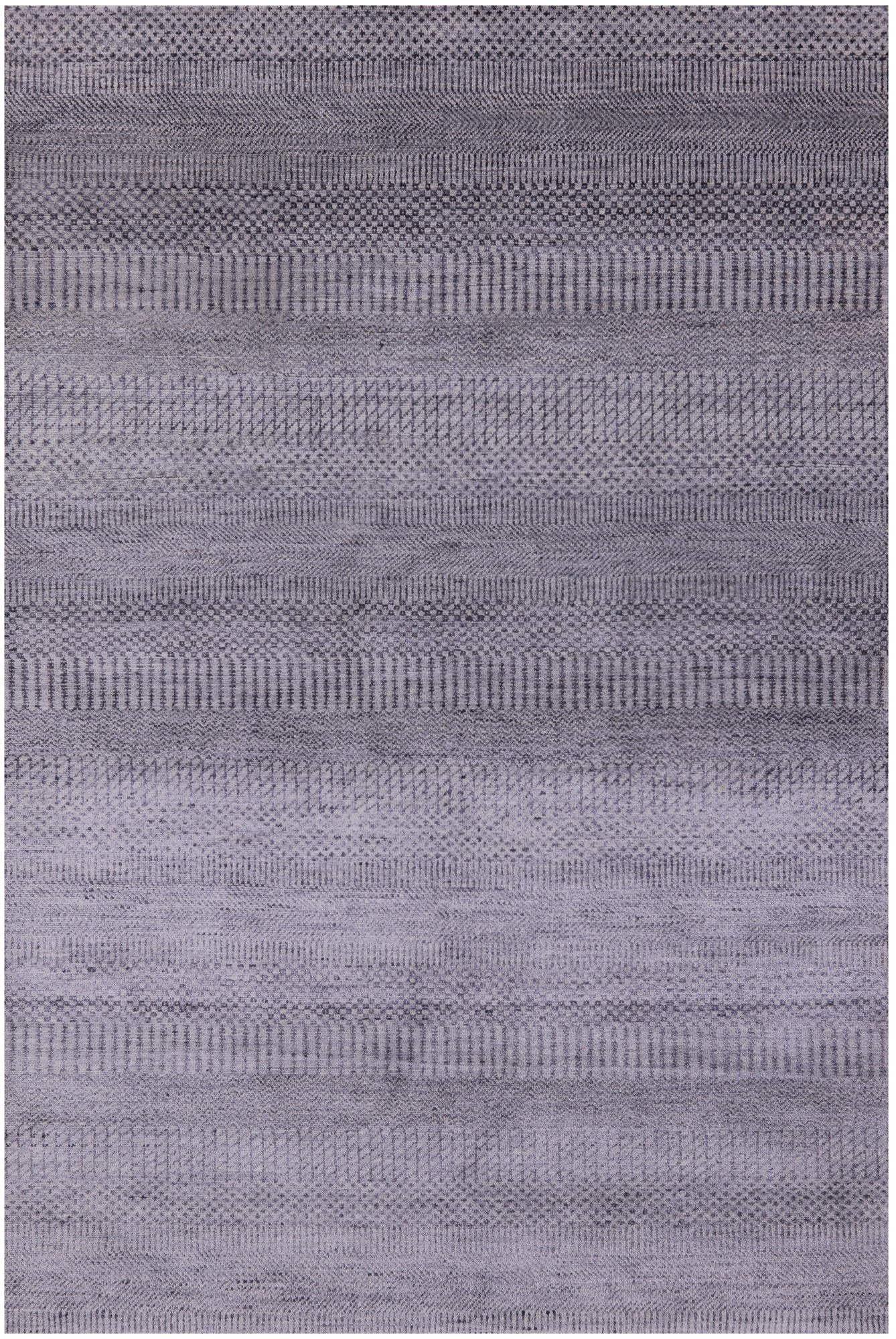 Grey Savannah Grass Handmade Wool & Silk Rug - 4' 2" X 6' 3" - Golden Nile