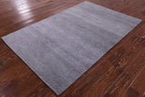 Grey Savannah Grass Handmade Wool & Silk Rug - 4' 2" X 6' 3" - Golden Nile