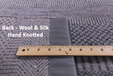 Grey Savannah Grass Handmade Wool & Silk Rug - 4' 2" X 6' 3" - Golden Nile