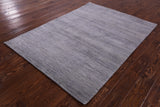 Savannah Grass Hand Knotted Wool & Silk Rug - 4' 1" X 5' 7" - Golden Nile