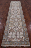 Ivory Turkish Oushak Hand Knotted Wool Runner Rug - 2' 7" X 12' 0" - Golden Nile