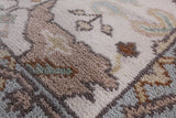Ivory Turkish Oushak Hand Knotted Wool Runner Rug - 2' 7" X 12' 0" - Golden Nile