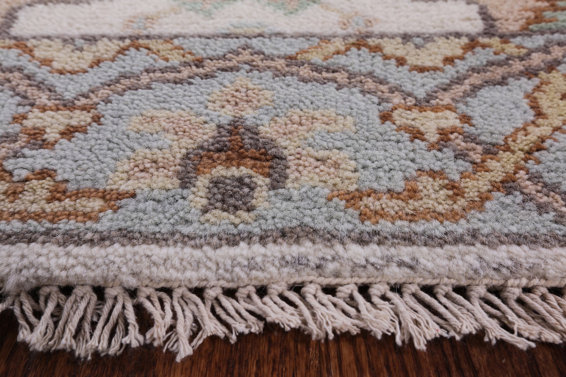 Ivory Turkish Oushak Hand Knotted Wool Runner Rug - 2' 7" X 12' 0" - Golden Nile