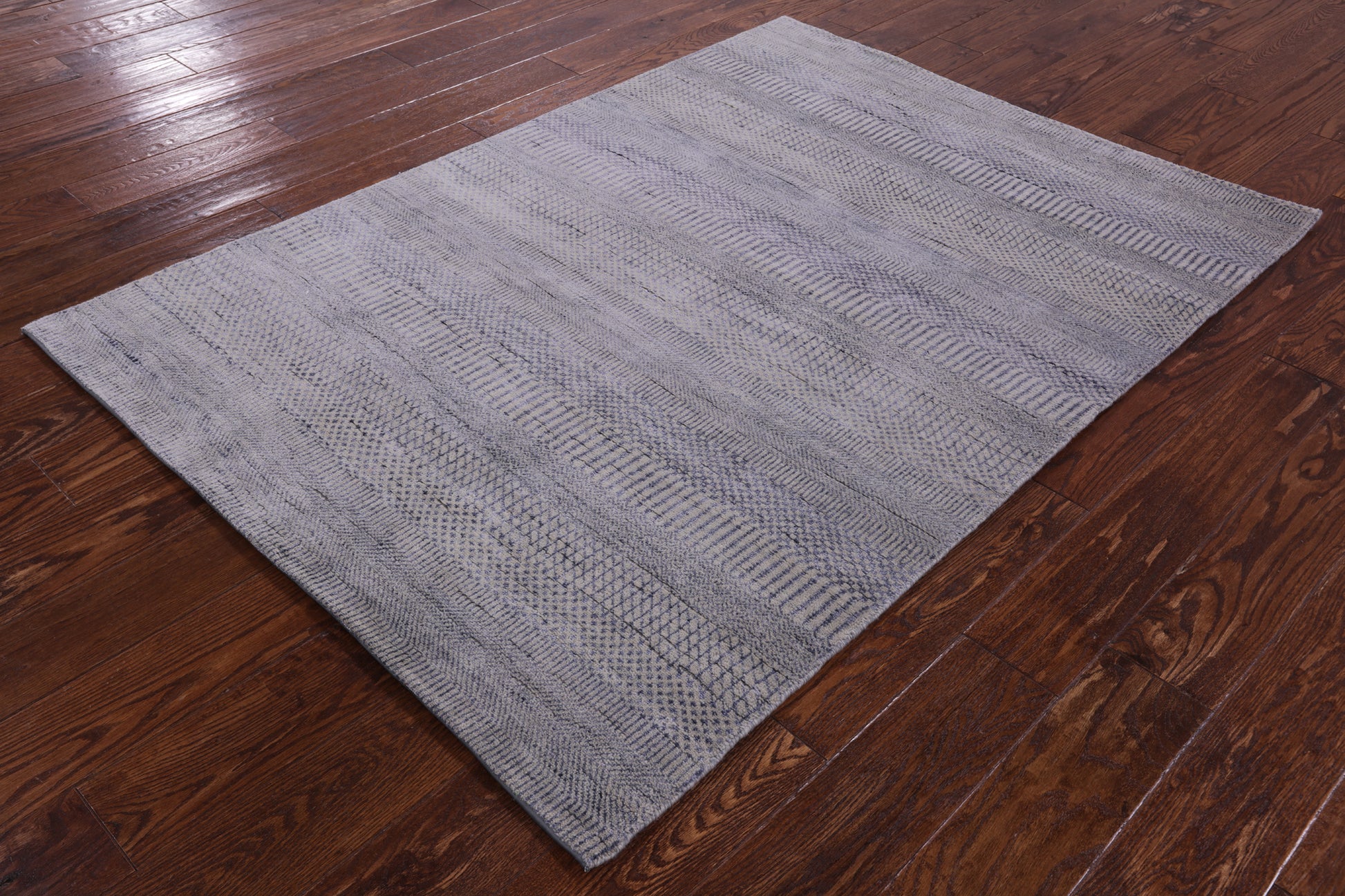 Savannah Grass Hand Knotted Wool & Silk Rug - 4' 0" X 5' 7" - Golden Nile