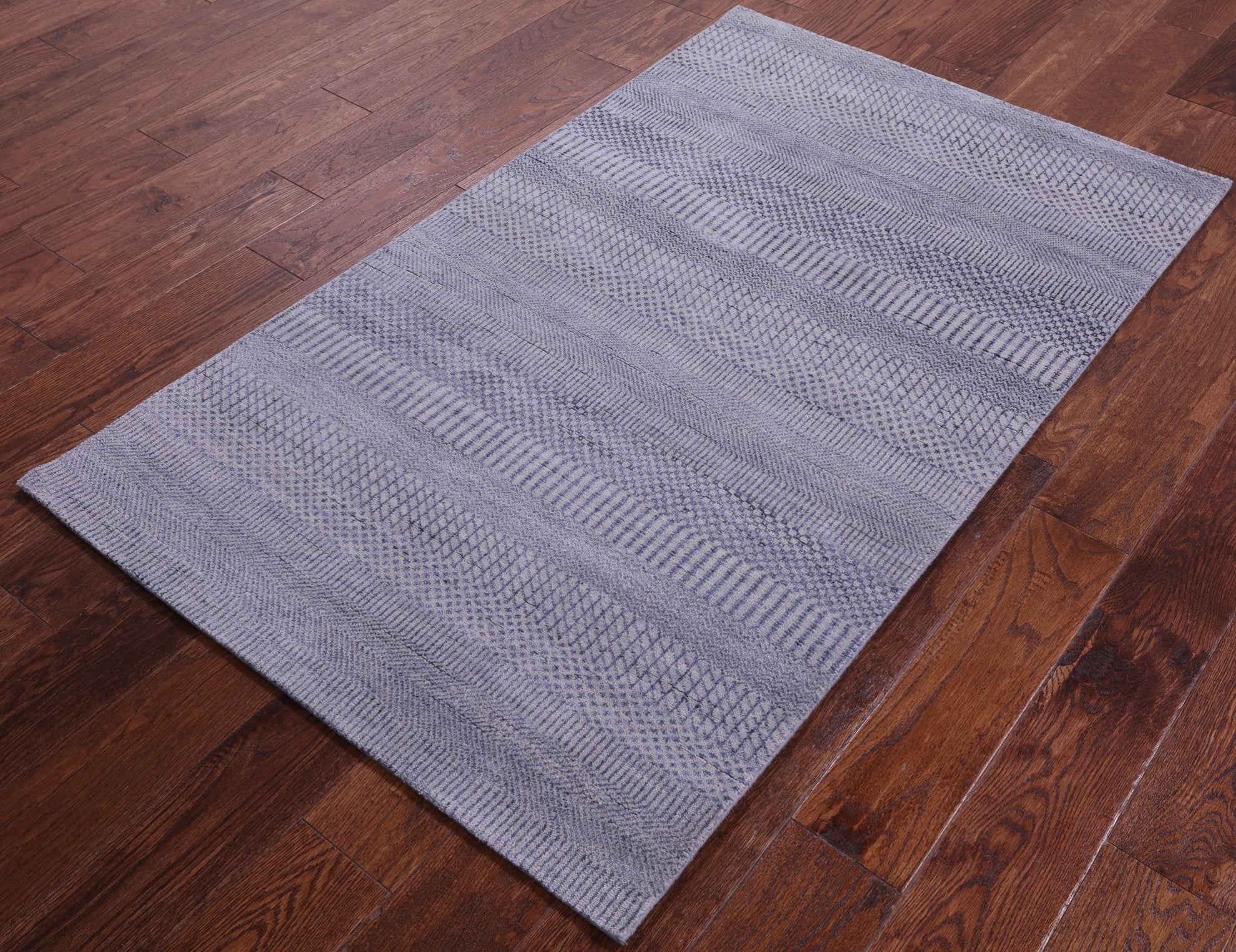 Grey Savannah Grass Hand Knotted Wool & Silk Rug - 3' 1" X 5' 2" - Golden Nile