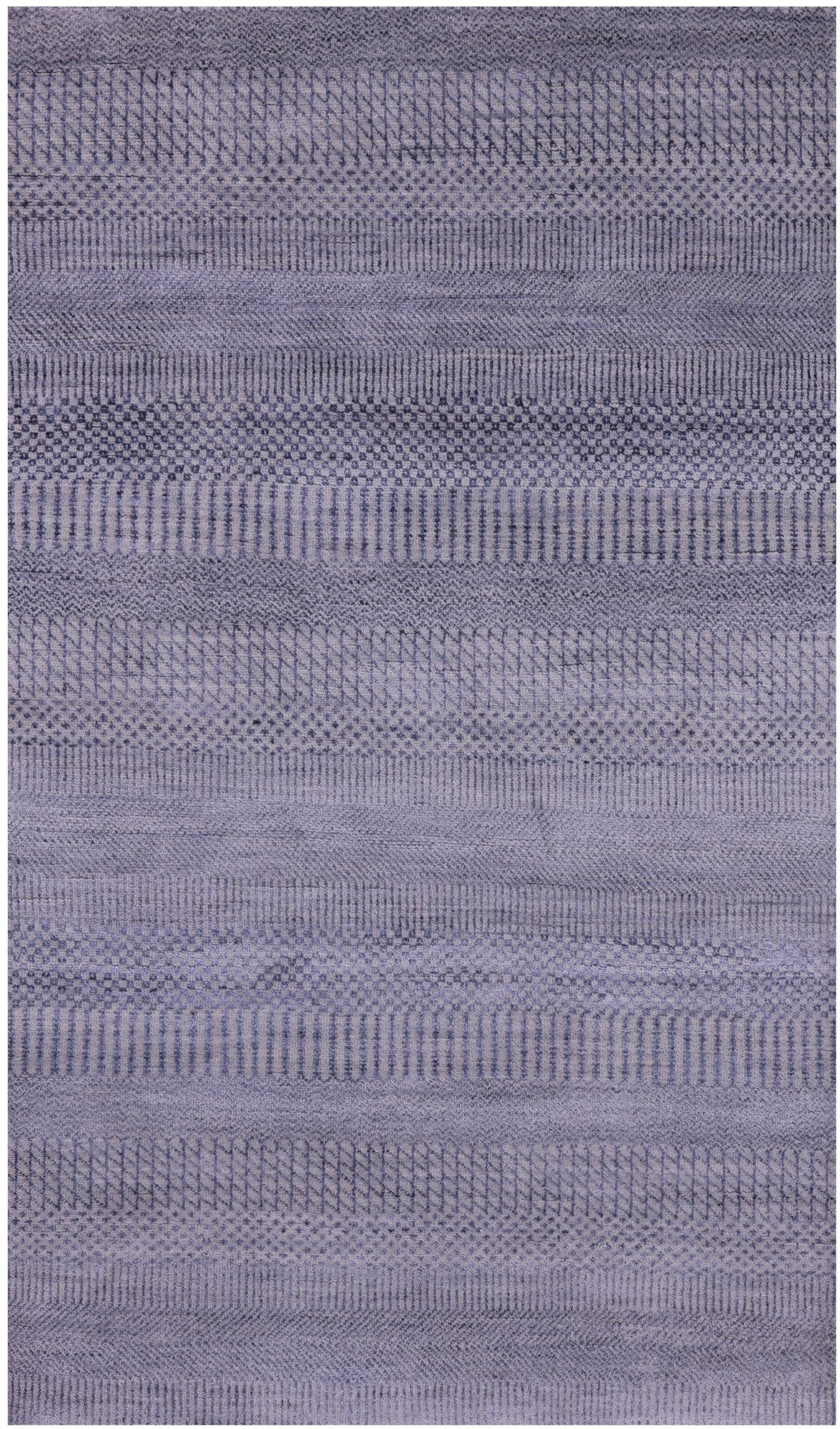 Grey Savannah Grass Hand Knotted Wool & Silk Rug - 3' 1" X 5' 2" - Golden Nile