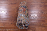 Blue Geometric Heriz Serapi Hand Knotted Wool Rug - 5' 11" X 8' 11" - Golden Nile