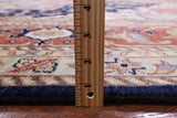 Blue Geometric Heriz Serapi Hand Knotted Wool Rug - 12' 0" X 14' 10" - Golden Nile