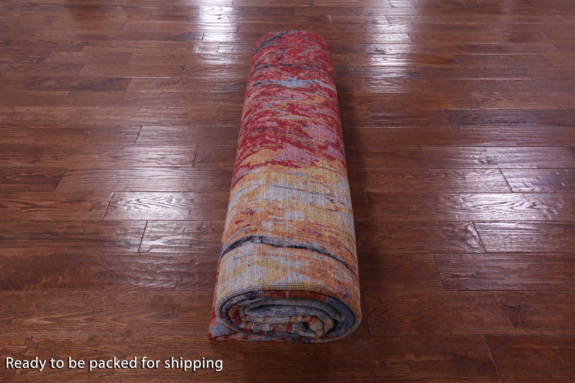 Contemporary Handmade 100% Silk Rug - 8' 9" X 12' 0" - Golden Nile