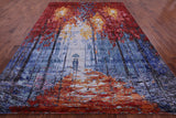 Contemporary Handmade Silk Rug - 8' 9" X 12' 0" - Golden Nile