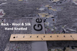 Sailing Ship Design Contemporary Hand Knotted Wool & Silk Rug - 9' 10" X 14' 2" - Golden Nile