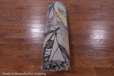 Sailing Ship Design Contemporary Hand Knotted Wool & Silk Rug - 8' 11" X 12' 1" - Golden Nile