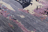 Sailing Ship Design Contemporary Hand Knotted Wool & Silk Rug - 8' 11" X 12' 1" - Golden Nile