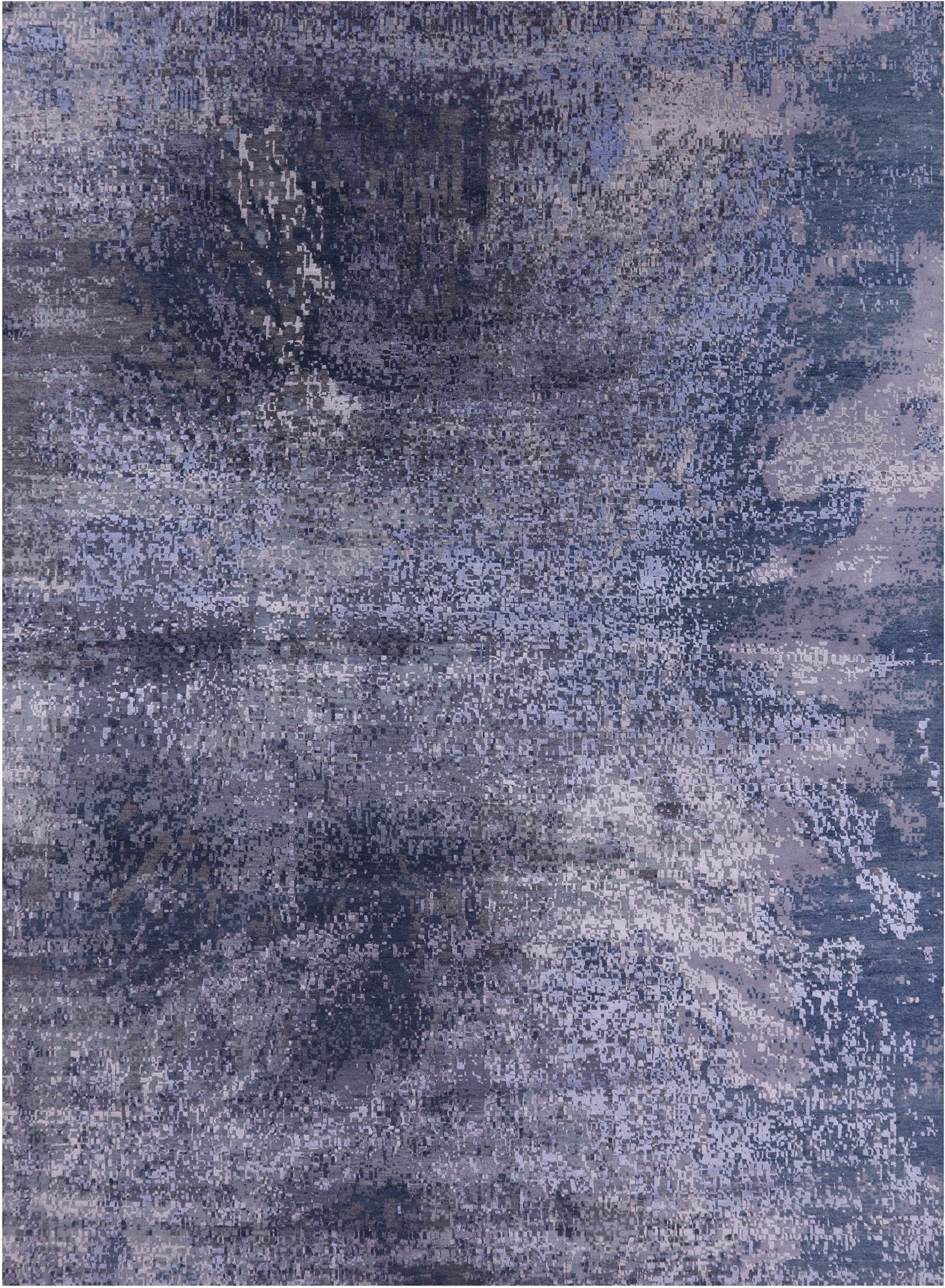 Abstract Contemporary Hand Knotted Wool & Silk Rug - 8' 11" X 12' 0" - Golden Nile