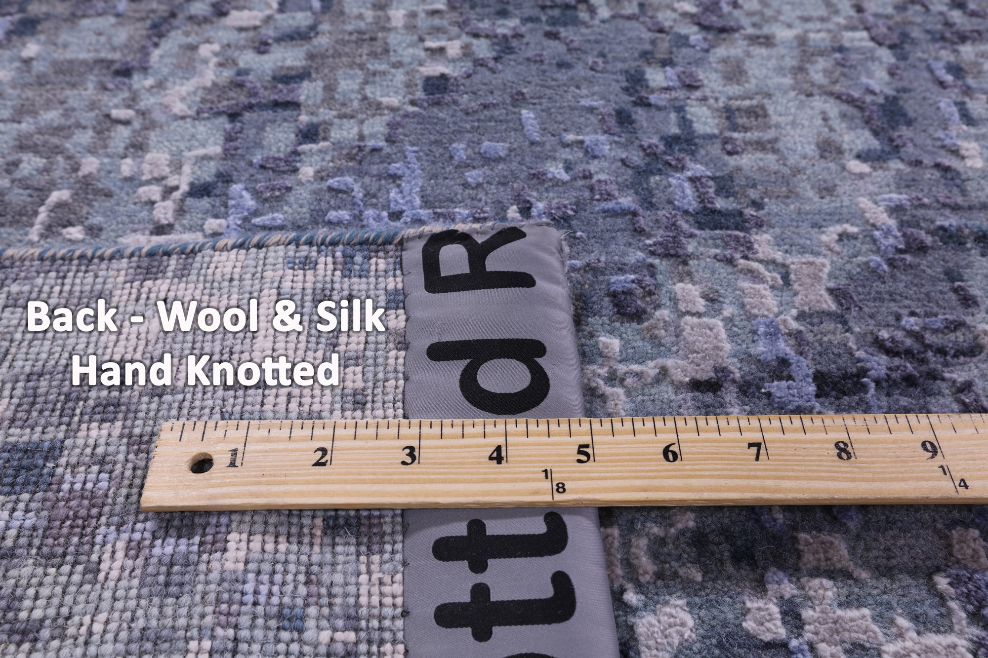 Abstract Contemporary Hand Knotted Wool & Silk Rug - 8' 11" X 12' 0" - Golden Nile