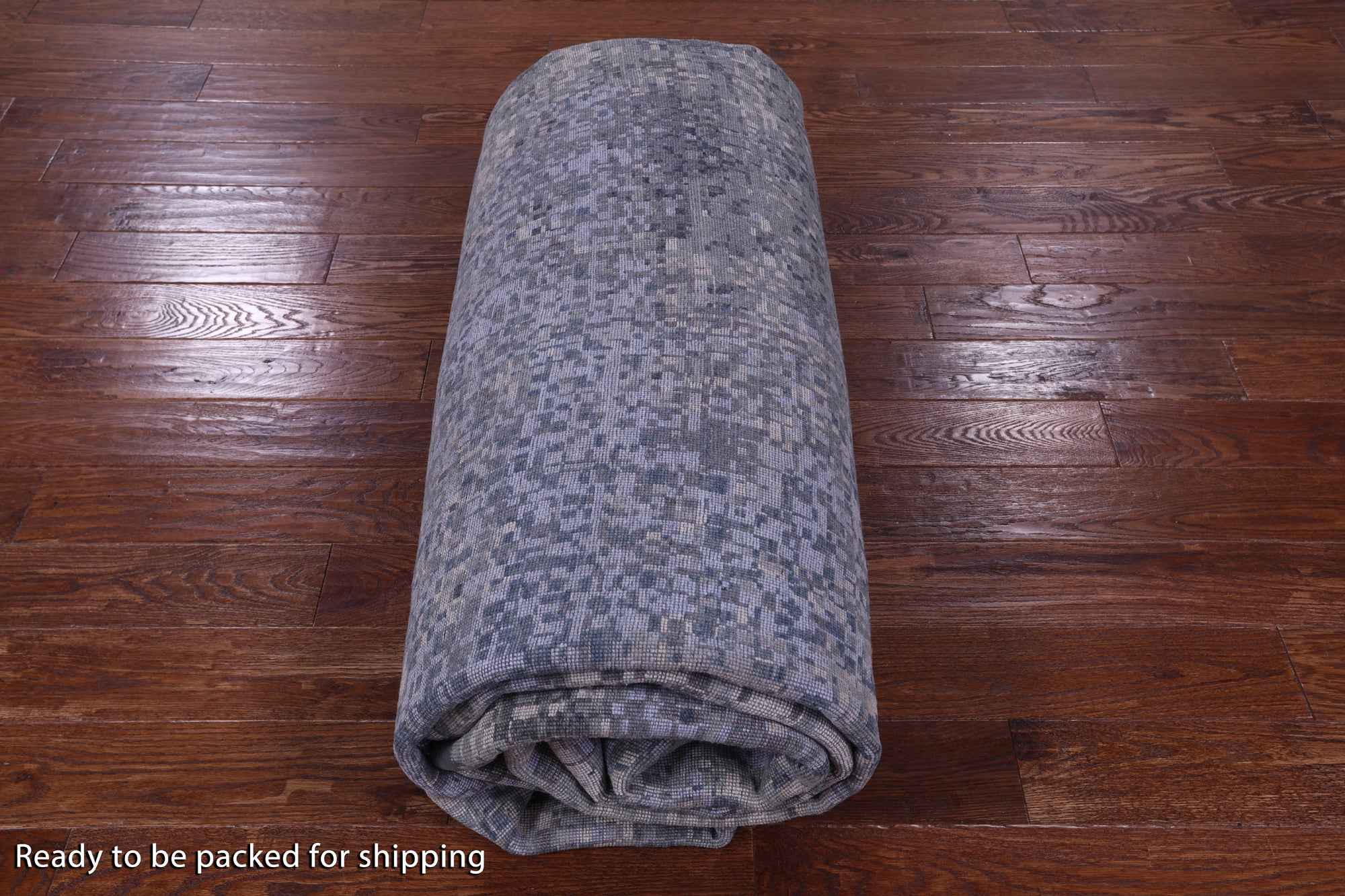 Abstract Modern Hand Knotted Wool & Silk Rug - 9' 11" X 14' 1" - Golden Nile