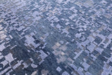 Abstract Modern Hand Knotted Wool & Silk Rug - 9' 11" X 14' 1" - Golden Nile