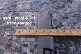 Abstract Modern Hand Knotted Wool & Silk Rug - 9' 11" X 14' 1" - Golden Nile
