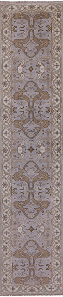 Turkish Oushak Hand Knotted Wool Runner Rug - 2' 7" X 11' 11" - Golden Nile