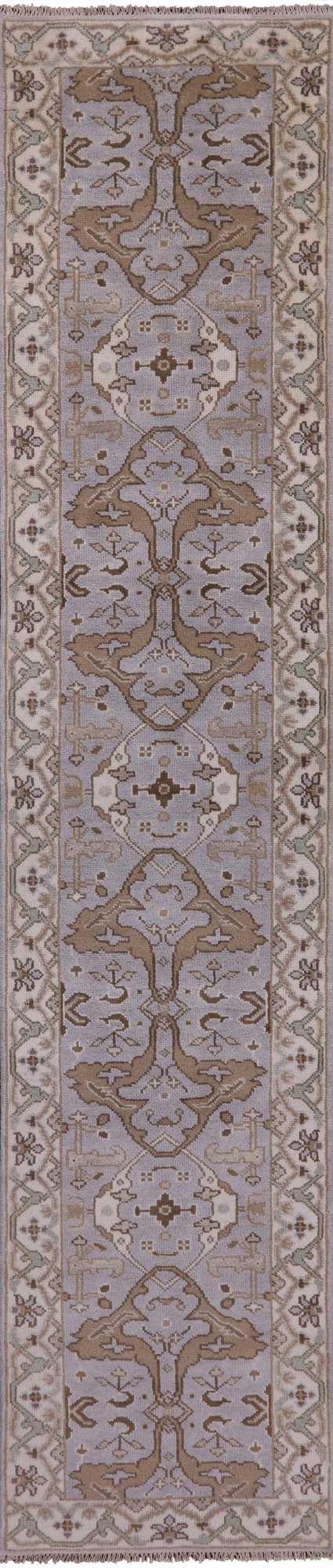 Turkish Oushak Hand Knotted Wool Runner Rug - 2' 7" X 11' 11" - Golden Nile